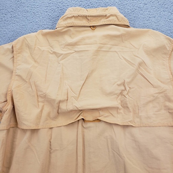 World Wide Sportsman Shirt Mens Large Orange Outdoors Fishing Pockets Caped Vent - Picture 5 of 16